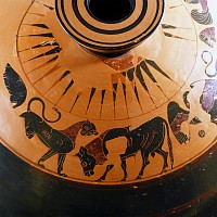 Huge Corinthian Black-Figure Lekanis Lid
