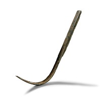 Roman Bronze Strigil with Leaf Design