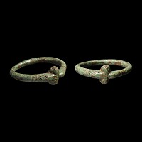 Medieval Bronze Stirrup Ring with Cross