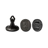 Large Medieval Bronze Oval-Shaped Seal Matrix with 'Saint John, Pray for Me'