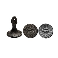 Medieval Bronze Round Seal Matrix with 'I am a Strong Lion'