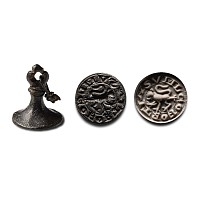 Medieval Bronze Round Seal Matrix with I am a Strong Lion