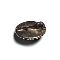 Medieval Silver Round Seal Matrix with Sleeping Lion
