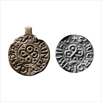 Large Medieval Round Lead Seal Matrix of Richard