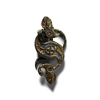 Iron Age British Celtic Enamelled Bronze Dragonesque Brooch