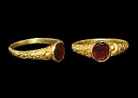 Post Medieval Gold Ring with Garnet