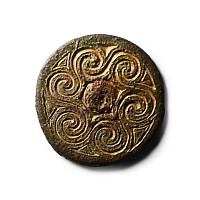 Anglo-Saxon Gold Chip-Carved Bronze Roundel