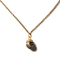 Gold Necklace with Agate Pendant