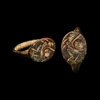 Hellenistic Bronze Ring with Warrior