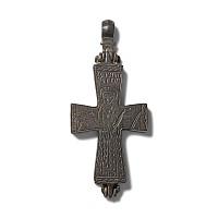 Byzantine Bronze Reliquary Cross Pendant