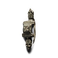 Roman Bronze Plate Brooch with Animal Heads