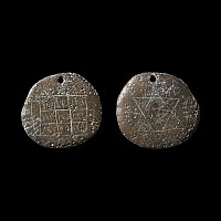 Medieval Bronze Pendant with Magical Symbols