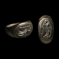 Roman Bronze Ring with Minerva