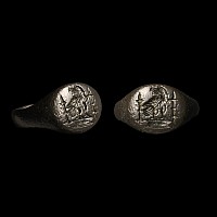 Roman Bronze Military Ring with Eagle Between Standards
