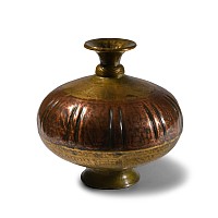 Indian Decorated Gilt Copper Vase