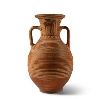Greek Attic-Geometric Ceramic Neck Amphora