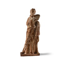Greek Tanagra Female Figure with Fan