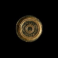 Anglo-Saxon Gold Chip-Carved Bronze Saucer Brooch