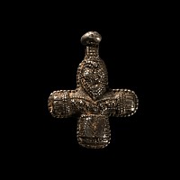 Viking White Metal Filigree Crucifix Pendant