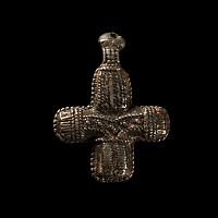 Viking White Metal Filigree Crucifix Pendant