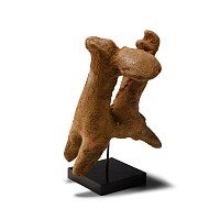 Archaic Greek Terracotta Figure of Mounted Warrior with Shield