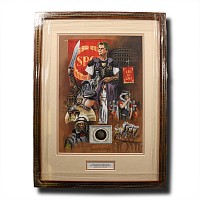 Silver Roman Coin and Limited Edition Framed Print