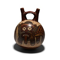 Pre-Columbian Nazca Terracotta Stirrup-Spout Vessel with Feline