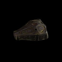 Viking Bronze Boar's Head Brooch with Cross