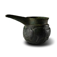 Luristan Bronze Spouted Vessel with Attacking Bulls