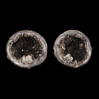 Natural History - Cut and Polished Amethyst Crystal Geode Pair