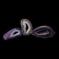 Natural History - Purple Agate Crystal Geode Cut Half Group
