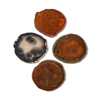 Natural History - Grade A Cut and Polished Agate Slice Collection with 'Eyes' [4]
