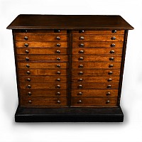 Large Pine Collector's Cabinet