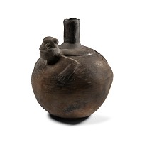 Pre-Columbian Chimu Terracotta Monkey Vessel