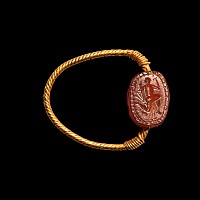 Etruscan Carnelian Scarab Gold Ring