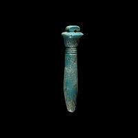 Large Egyptian Faience Papyrus Amulet Pendant