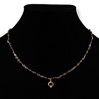 Roman Gold Necklace with Blue Glass Beads