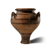 Greek Geometric Terracotta Piriform Jar with Handles