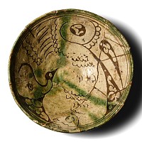 Byzantine Green Glazed Sgraffito-Ware Bowl