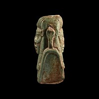 Egyptian Faience Sistrum Fragment with Hathor Head