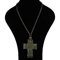 Post Byzantine Bronze Reliquary Cross Pendant