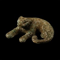 Roman Bronze Laying Panther Statuette
