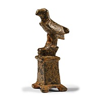 Roman Bronze Eagle on Bull's Head Statuette