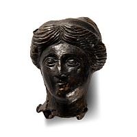 Roman Bronze Head of a Goddess