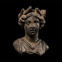 Roman Bronze Statuette Head of Apollo