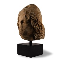 Roman Marble Head of Mithras Wearing a Phrygian Cap
