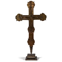 Medieval Gilt Bronze Processional Cross