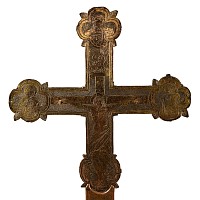 Medieval Gilt Bronze Processional Cross