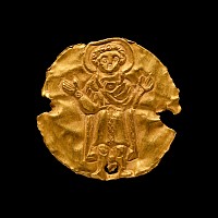 Byzantine Gold Roundel of a Standing Saint