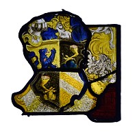 Medieval Stained Glass Armorial Panel